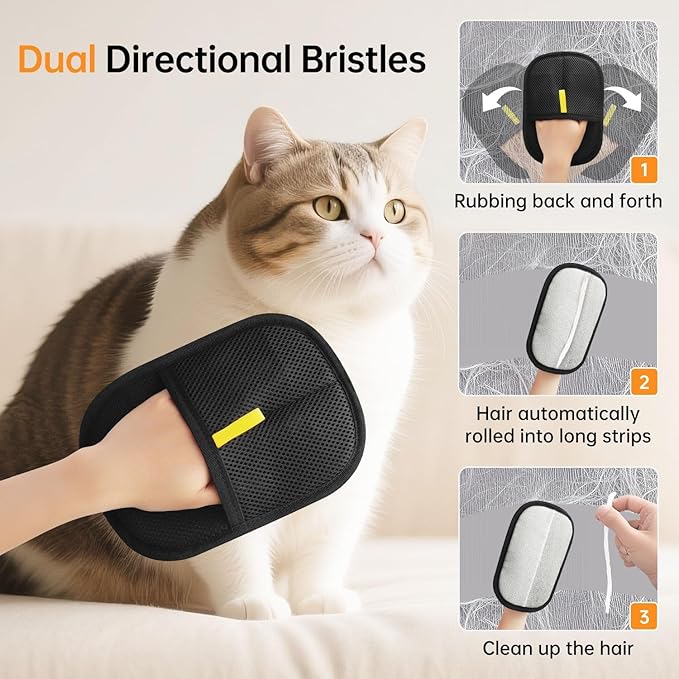 2Pcs Pet Hair Removal Gloves Static