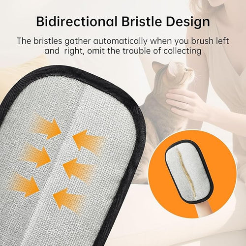 2Pcs Pet Hair Removal Gloves Static Pet Hair Catcher Pet Hair Removal Mitt Dog and Cat Hair Remover Electrostatic Gloves for Couch, Clothes, Car, Carpet, Bed, Furniture